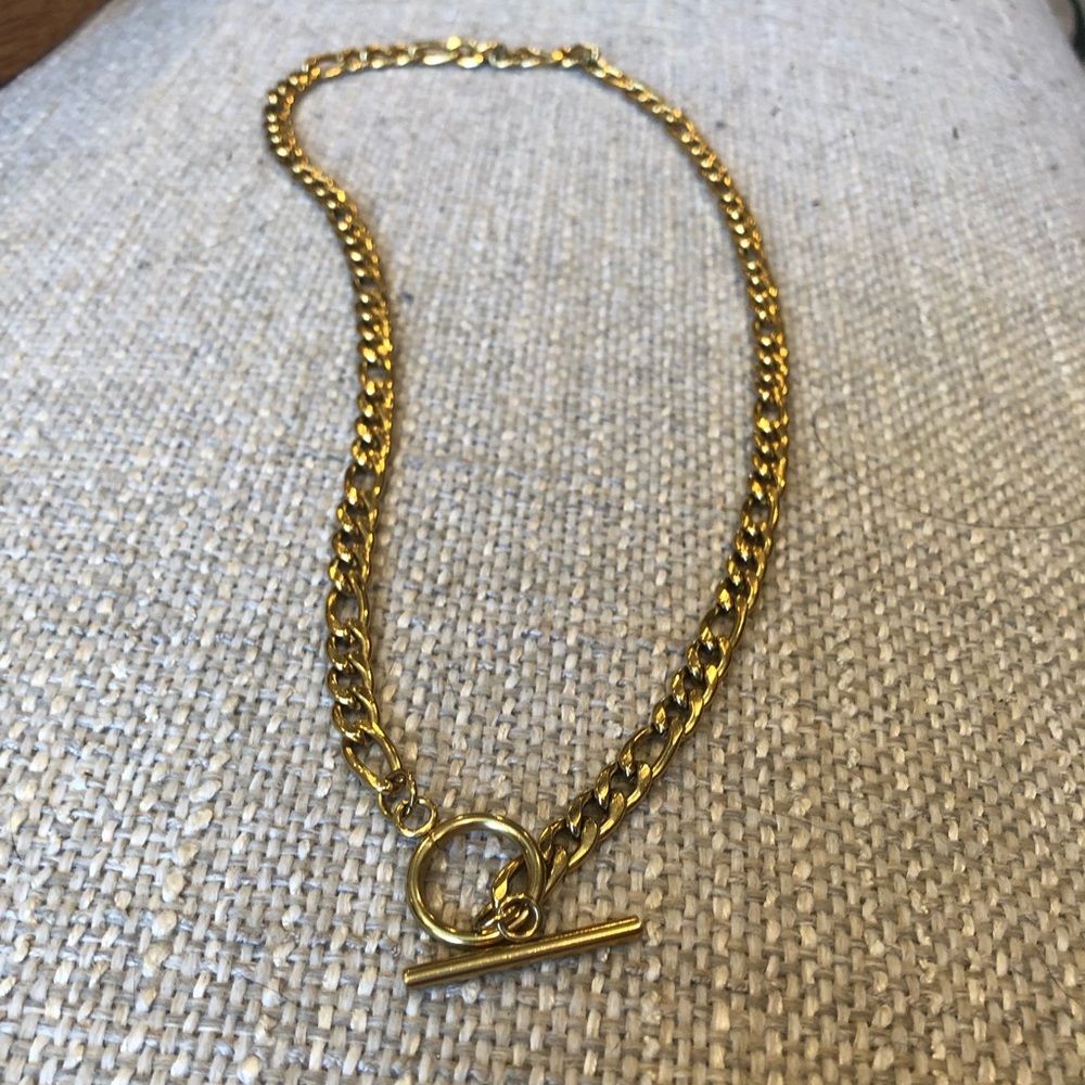 Elle Vail Waterproof Figaro Toggle 20” Necklace